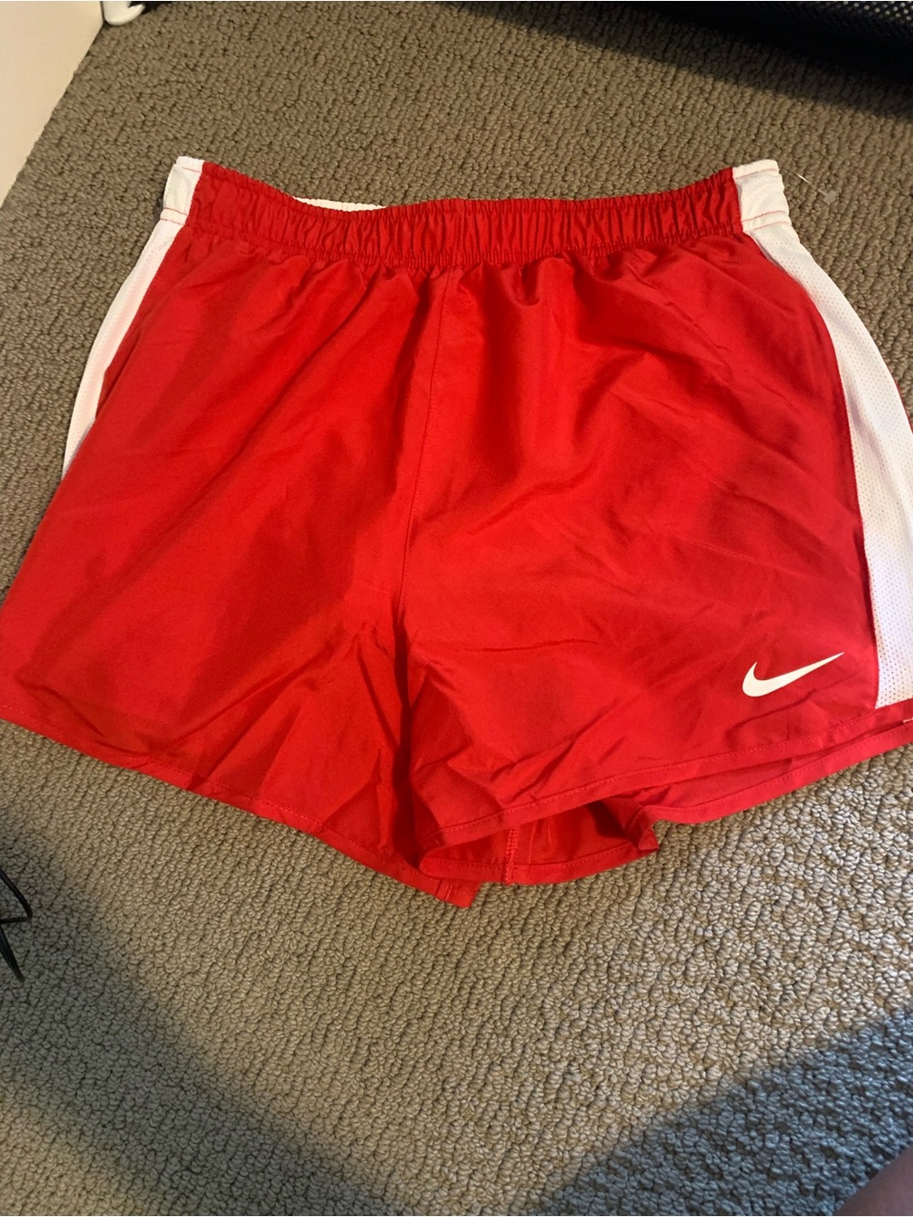 NWT Nike Men’s Red Athletic Shorts with White Side Panels